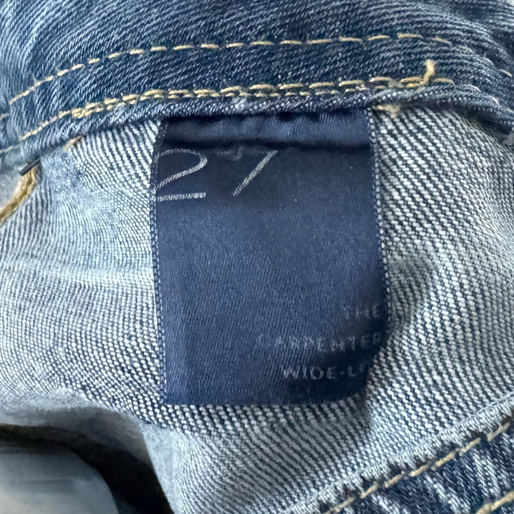 Pilcro The Carpenter Wide Leg Jeans 27 Denim Blue Utility Retro Boho Minimalist - Picture 14 of 15